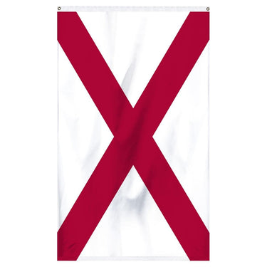 3x5 durable nylon Alabama state flag featuring crimson cross, made in USA by Atlantic Flag & Pole Inc.
